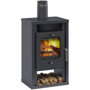 Accente International Lulea 6 kW Anthrazitfarbener Stahlofen